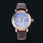 60th Anniversary Diamond Hearts Watch<br><div class="desc">Watch with my design of diamond hearts floating on the water under a rainbow. Changeable text says "60 Years".</div>