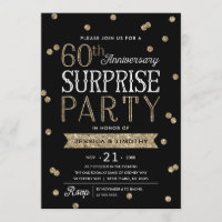 60th Anniversary Glitter Confetti Surprise Party