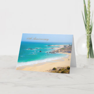 60th Anniversary Greeting Card with Beach Shore