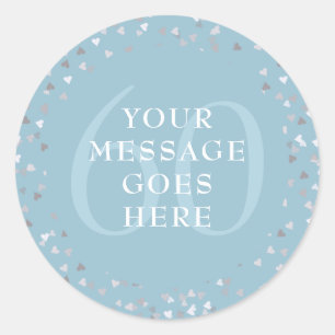 60th Anniversary Hearts Confetti Classic Round Sticker