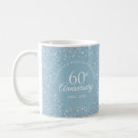 60th Anniversary Hearts Confetti Coffee Mug<br><div class="desc">Designed to coordinate with our 60th Anniversary Hearts Confetti collection. Featuring delicate hearts confetti. Personalise with your special sixty years diamond anniversary information in chic lettering. Designed by Thisisnotme©</div>