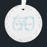 60th Anniversary Hearts Confetti Ornament<br><div class="desc">Designed to coordinate with our 60th Anniversary Hearts Confetti collection. Featuring delicate hearts confetti. Personalise with your special sixty years diamond anniversary information in chic lettering. Designed by Thisisnotme©</div>