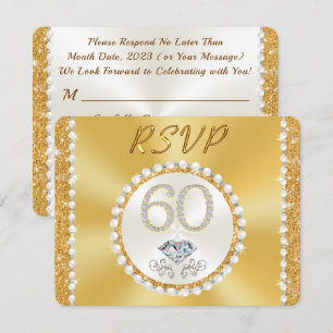 60th Anniversary Invitations, RSVP with Menu or Invitation