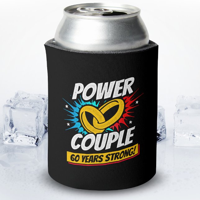 60th Anniversary Married Couples 60 Years Strong Can Cooler (Creator Uploaded)