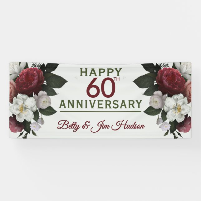 60th Anniversary Party Hanging Banner (Horizontal)