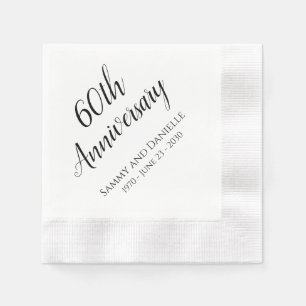 60th Anniversary Party Personalized Paper Napkins