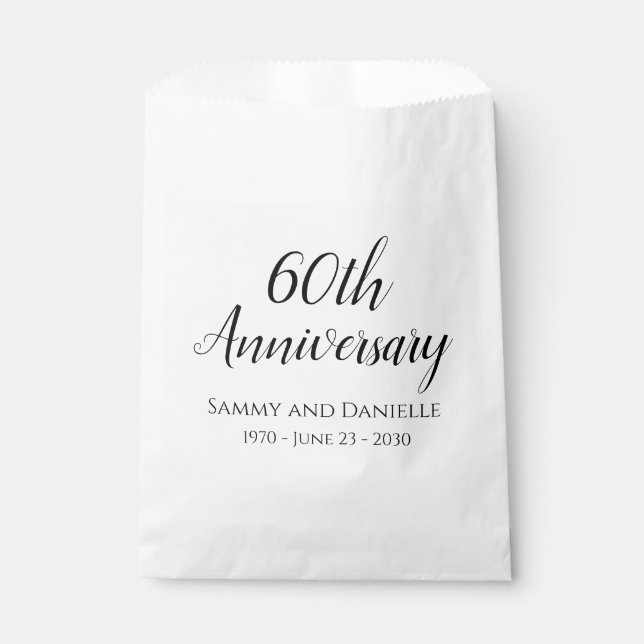60th Anniversary Party Personalized Treat Bags (Front)