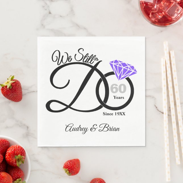 60th Anniversary Personalized Napkins (Insitu)