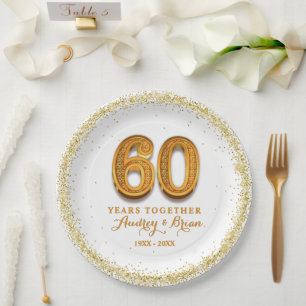 60th Anniversary Personalized Paper Plate