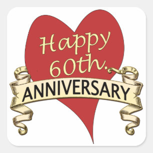 60th. Anniversary Square Sticker