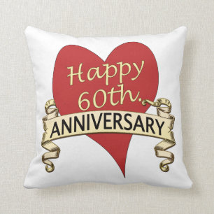 60th. Anniversary Throw Pillow