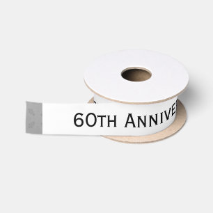 60th Anniversary Wedding Anniversary Diamond Z01 Satin Ribbon