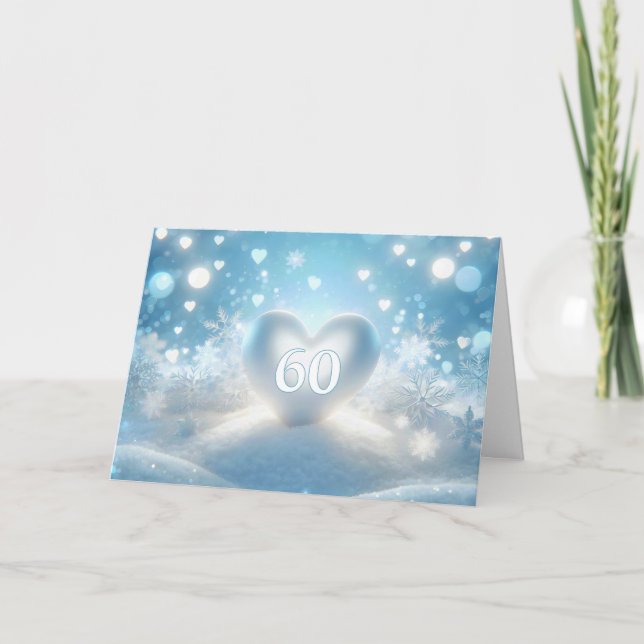 60th Anniversary Winter Heart Card (Front)