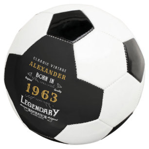 60th Birthday 1963 Monogram Name Legendary Soccer Ball