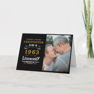 60th Birthday 1963 Photo Template Legendary