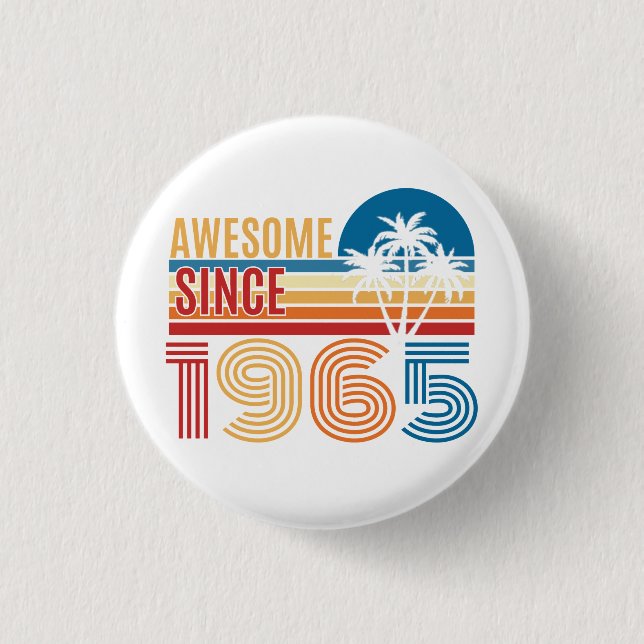 60TH BIRTHDAY 1 INCH ROUND BUTTON (Front)