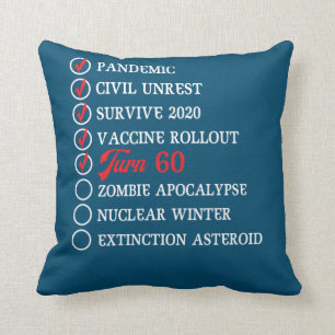 60th Birthday 60 Years 1962 2022 Quarantine Throw Pillow