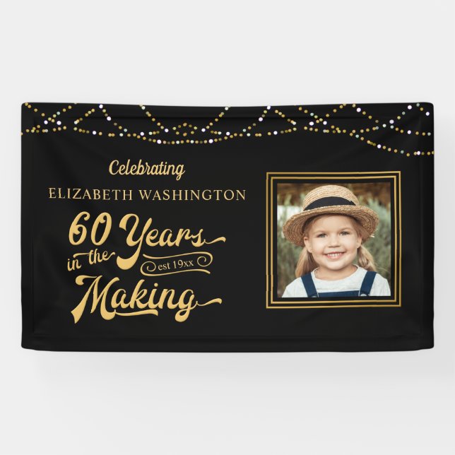 60th Birthday 60 YEARS IN THE MAKING Lights Banner (Horizontal)