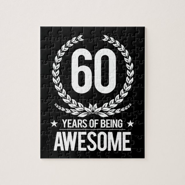 60th Birthday (60 Years Of Being Awesome) Jigsaw Puzzle (Vertical)