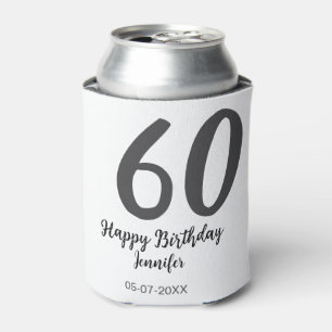 60th birthday add name date year black template go can cooler