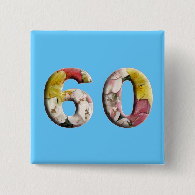 60th Birthday Anniversary 60 Years Milestone Pin (Front)