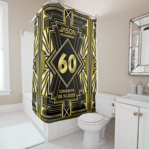 60th Birthday Art Deco Gold Black Great Gatsby