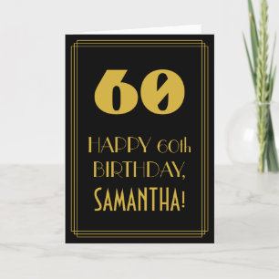 60th Birthday ~ Art Deco Inspired Look "60" & Name Card