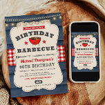 60th Birthday BBQ Summer Barbecue Party Invitation<br><div class="desc">Introducing our charming Birthday Barbecue Invitation! Crafted with rustic wood elements, this invitation exudes a cozy, rustic country vibe perfect for celebrating under the open summer sky. The classic combination of red, white, and blue adds a touch of Americana flair, setting the stage for a festive gathering. Whether it's a...</div>