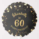 60th Birthday Black and Gold Stars Name Balloon<br><div class="desc">Celebrate a 60th birthday in a special way with this personalized black and gold stars themed balloon with their name and how old they are. Adds a special touch to a gift or makes great centerpieces for a party. Contact the designer via Zazzle Chat or makeitaboutyoustore@gmail.com if you’d like this...</div>