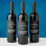 60th Birthday Black Gold  Legendary Funny<br><div class="desc">A personalized elegant 60th birthday wine bottle label that is easy to customize for that special birthday party occasion.</div>