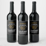 60th Birthday Black Gold Legendary Funny Wine Label<br><div class="desc">A personalized elegant beer bottle label that is easy to customize for that special birthday party occasion.</div>