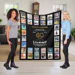 60th Birthday Black Gold  Legendary Photo Fleece Blanket<br><div class="desc">Personalized gift fleece blanket with 32 photos of your choice. A wonderful gift idea to commemorate a special birthday for that wonderful person. TOP TIP: If you Pre-crop your photos into a square shape before you upload them you have control of how they look. No problem if you can't do...</div>