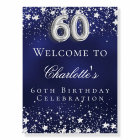 60th Birthday blue silver stars welcome party