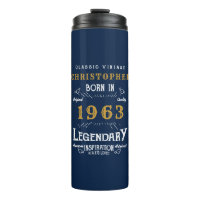 60th Birthday Born 1963 Legend Blue Gold Add Name