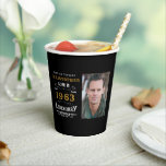 60th Birthday Born 1963 Photo Template Legend Paper Cups<br><div class="desc">Photo template "Original Quality Legendary Inspiration" paper cup for that special birthday. Add the photo, name and year as desired in the template fields creating a unique birthday celebration gift. Team this up with the matching gifts, party accessories, and clothing available in our store www.zazzle.com/store/thecelebrationstore</div>