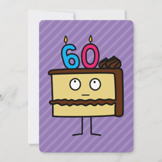 60th Birthday Cake with Candles Invitation
