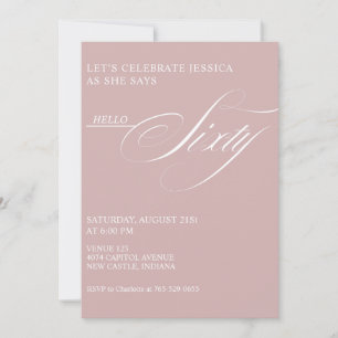 60th Birthday Caligraphy Modern Elegant Invitation