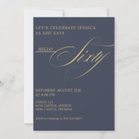 60th Birthday Caligraphy Modern Elegant