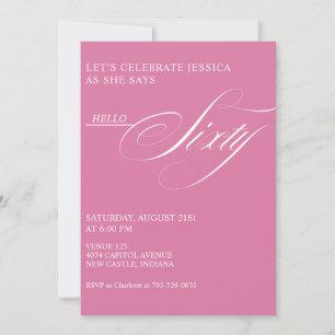 60th Birthday Caligraphy Modern Elegant Invitation