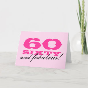 60th Birthday card for women   60 and fabulous!