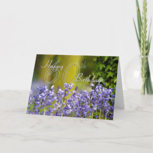 60th Birthday Card With Bluebells - Floral 60th Bi