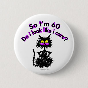 60th Birthday Cat Gifts 2 Inch Round Button