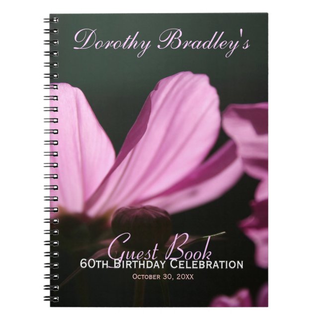 60th Birthday Celebration Customizable Guest Book (Front)