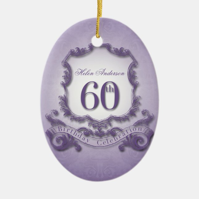 60th Birthday Celebration Personalized Ornament (Front)