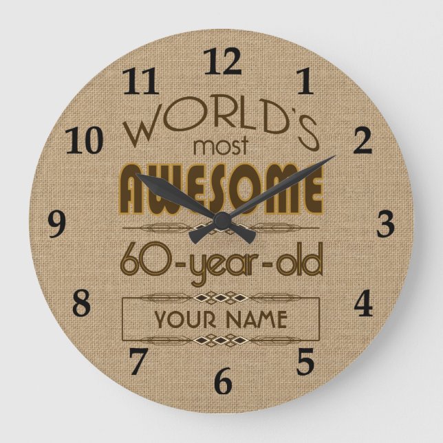 60th Birthday Celebration World Best Fabulous Large Clock (Front)