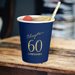 60th Birthday Chapter 60 Blue Gold Paper Cups<br><div class="desc">Add a touch of sparkle to your loved one's 60th birthday celebration with these gorgeous Blue Gold paper cups. Perfect for that finishing touch to a party.</div>