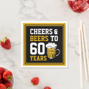 60th Birthday Cheers & Beers to 60 Years Napkin
