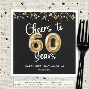 60th Birthday Cheers to 60 Years Custom Color Napkin