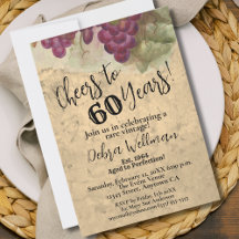 60th Birthday Cheers to 60 Years Wine Themed