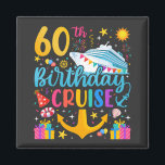 60th Birthday Cruise B-Day Party Square Magnet<br><div class="desc">60th Birthday Cruise B-Day Party Funny design Gift Classic Square Magnet Classic Collection.</div>
